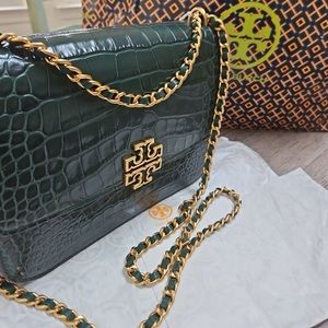 TORY BURCH Crocodile handbag, Never worn, with tag
Green, Crocodile